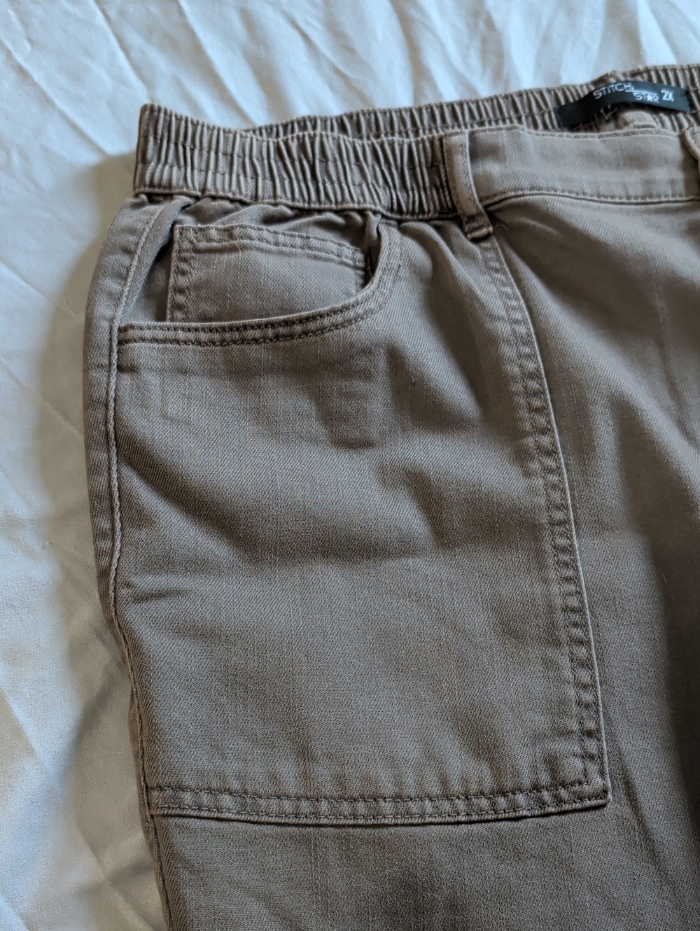 NWT Womens Size2X Stitch Star Brown PullOn High Rise Ankle Length Tapered Pants - Picture 7 of 12